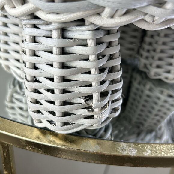 Pottery Barn Kids Handwoven Rattan Wicker Elephant Shaped Storage Basket Gray - Picture 8 of 16